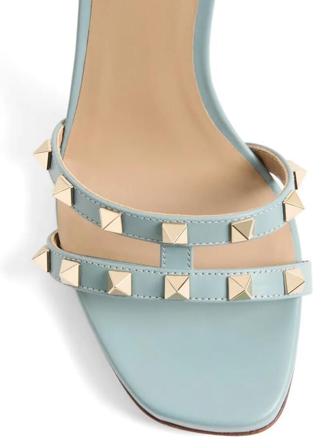 Valentino Garavani Rockstud sandalen van kalfsleer met elandprint Blauw - Foto 3