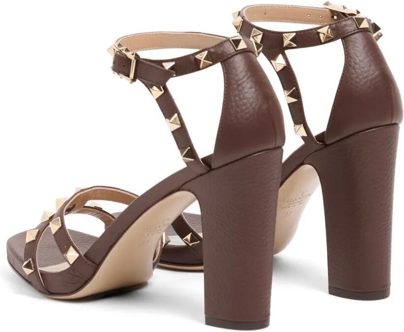 Valentino Garavani Rockstud sandalen van kalfsleer met elandprint Bruin - Foto 3