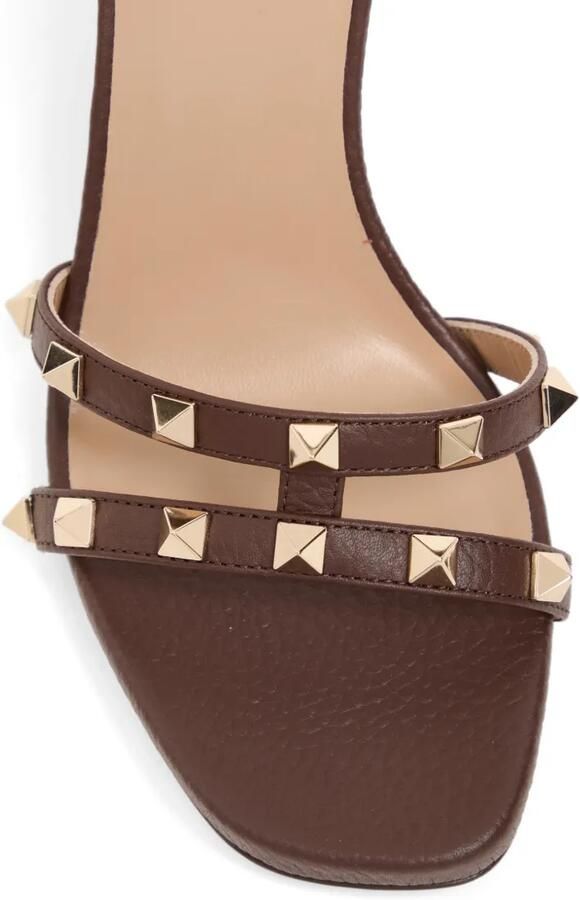 Valentino Garavani Rockstud sandalen van kalfsleer met elandprint Bruin - Foto 4