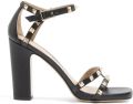 Valentino Garavani Rockstud sandalen van kalfsleer met elandprint Zwart - Zwart