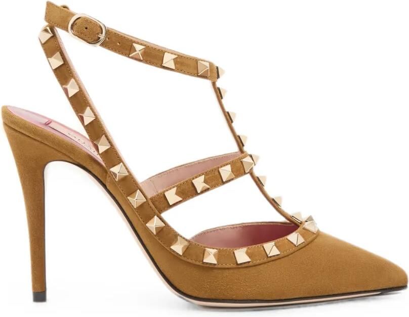 Valentino Garavani Rockstud suède pumps Beige
