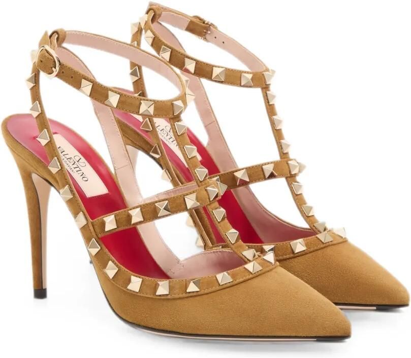 Valentino Garavani Rockstud suède pumps Beige - Foto 3