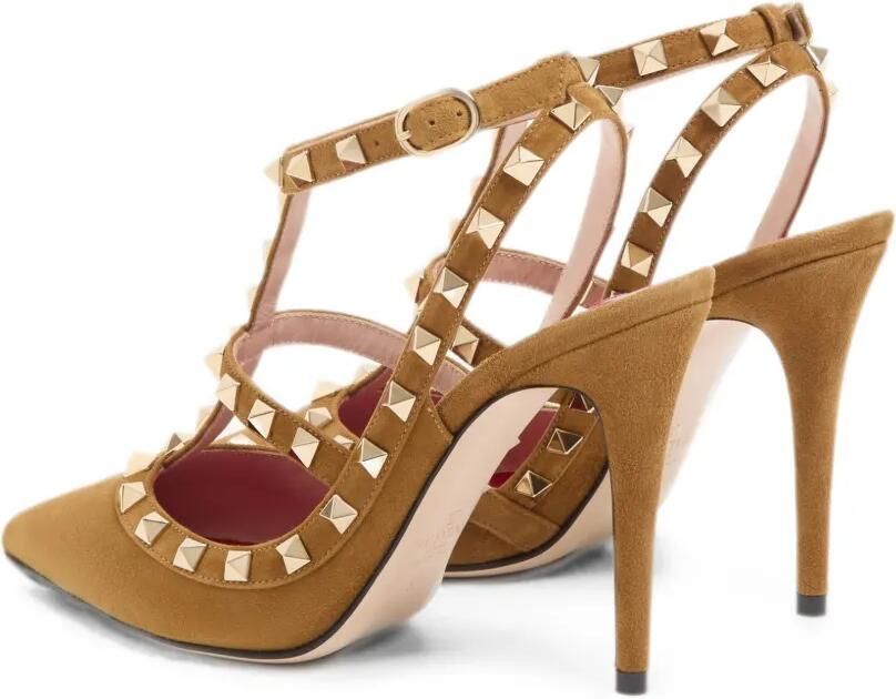 Valentino Garavani Rockstud suède pumps Beige - Foto 4