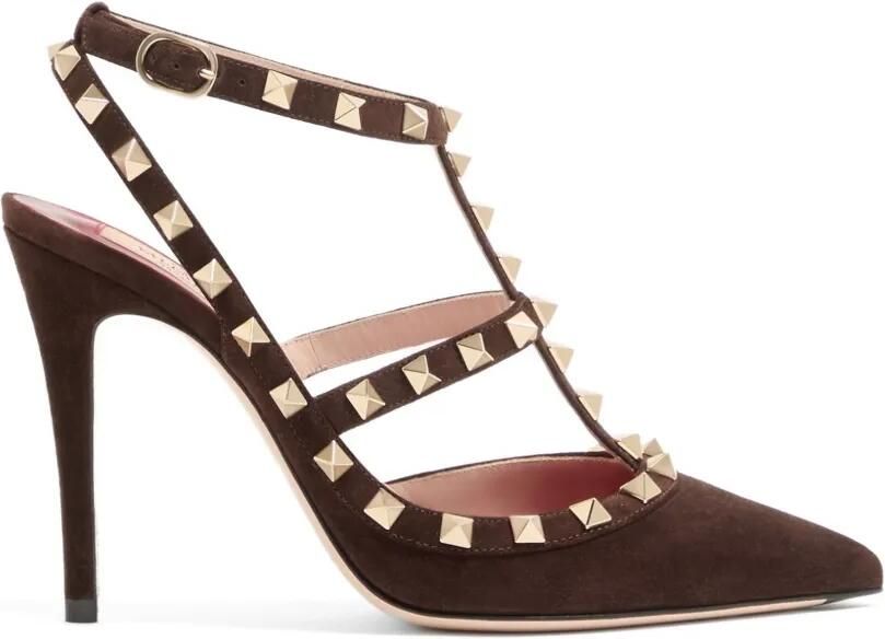 Valentino Garavani Rockstud suède pumps Bruin