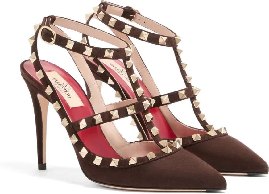 Valentino Garavani Rockstud suède pumps Bruin - Foto 2