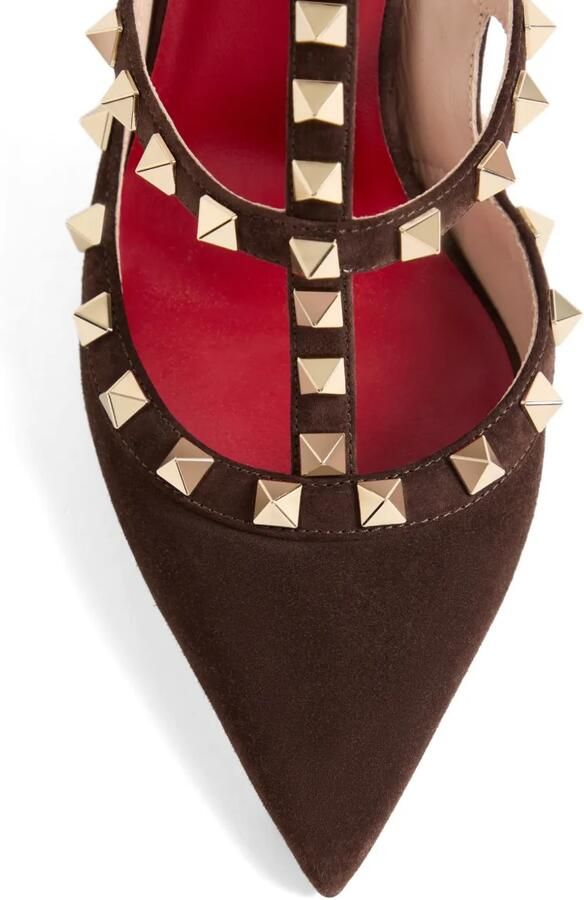 Valentino Garavani Rockstud suède pumps Bruin - Foto 3