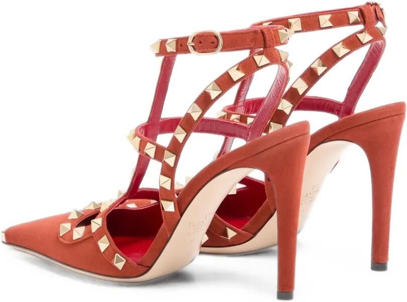 Valentino Garavani Rockstud suède pumps Rood - Foto 4