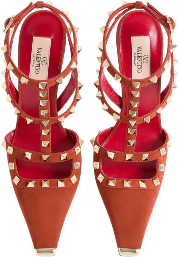 Valentino Garavani Rockstud suède pumps Rood - Foto 2