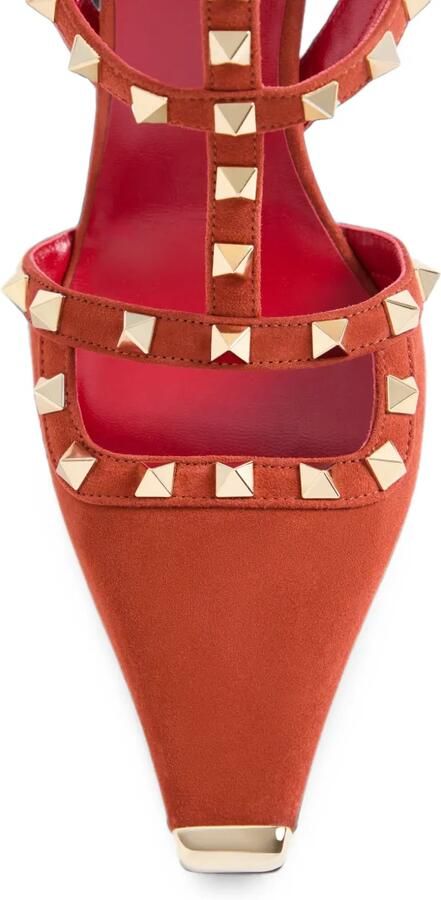 Valentino Garavani Rockstud suède pumps Rood - Foto 5