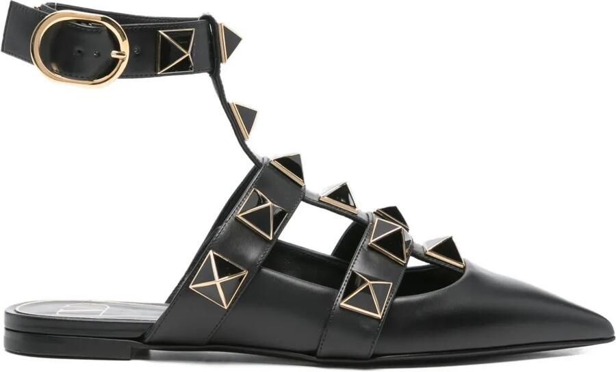 Valentino Garavani Roman Stud ballerina's met puntige neus Zwart