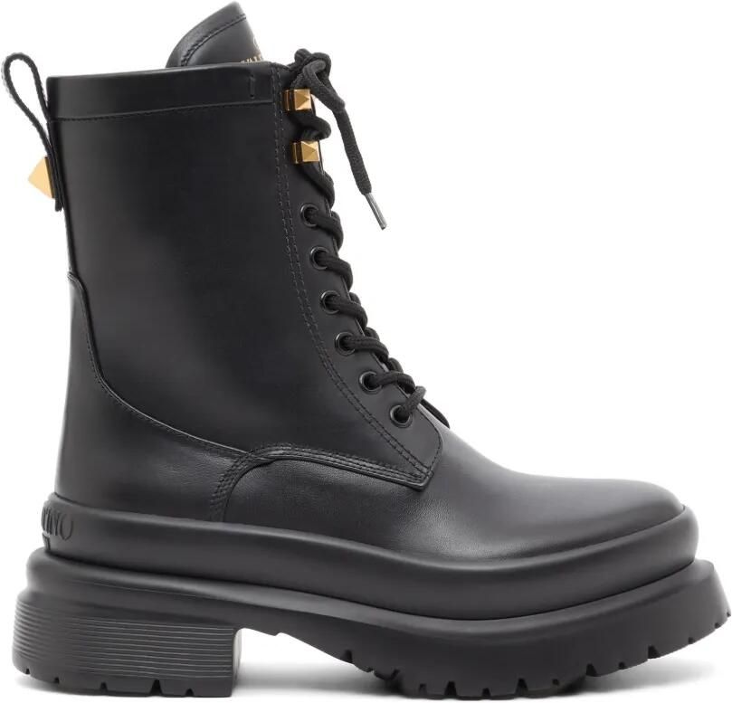 Valentino Garavani Roman Stud kalfsleren combat boots 50 mm Zwart
