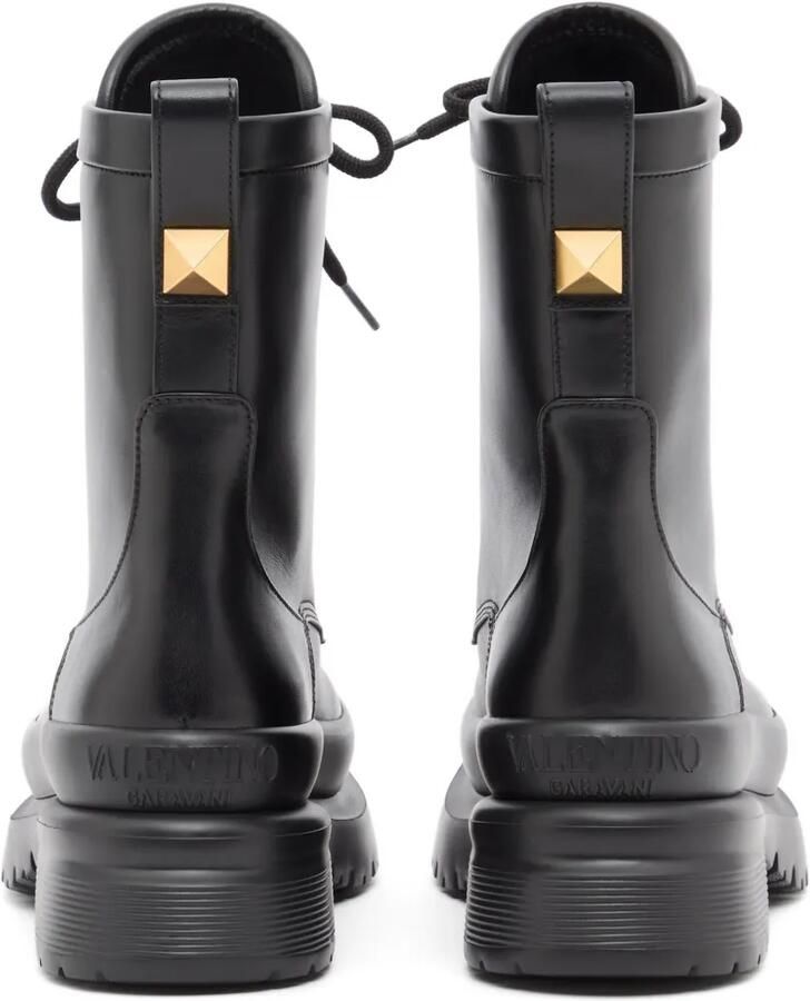 Valentino Garavani Roman Stud kalfsleren combat boots 50 mm Zwart - Foto 2