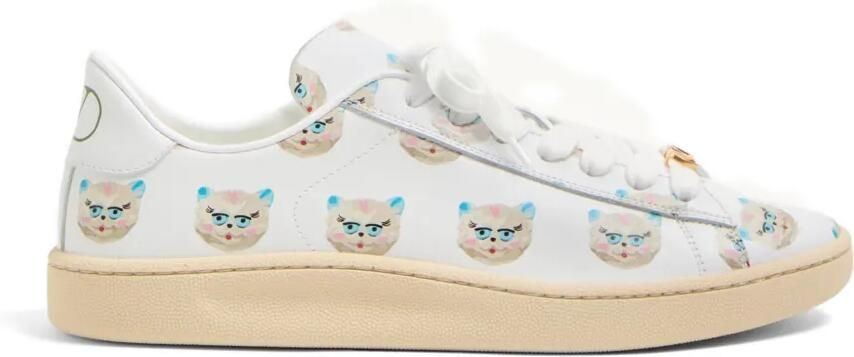 Valentino Garavani Royco sneakers met Chat de la Maison-print Wit