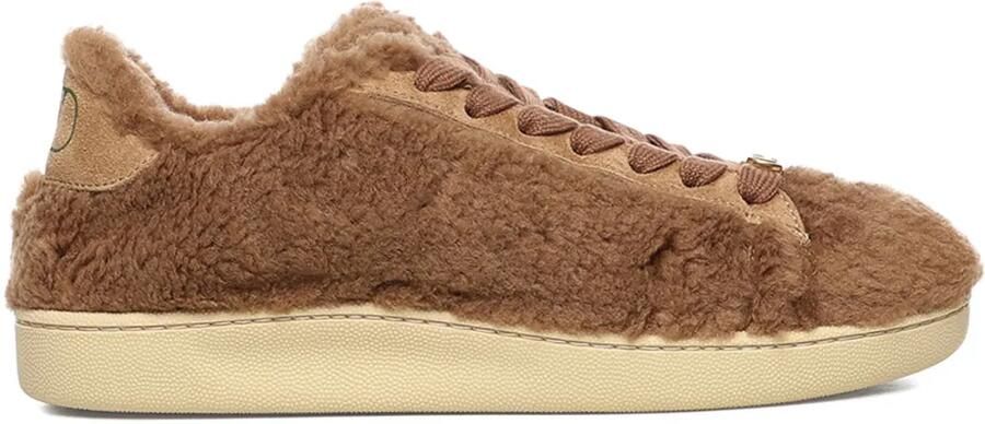 Valentino Garavani Royco sneakers met lammy-effect en logo Bruin