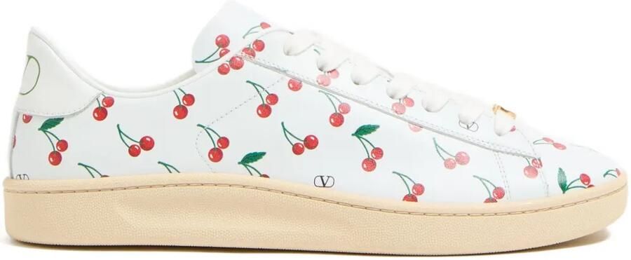 Valentino Garavani Royco sneakers van nappa kalfsleer met Cherryfic-patroon Wit