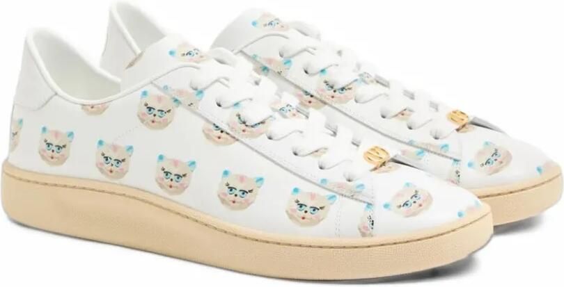 Valentino Garavani Royco sneakers van nappa kalfsleer met Le Chat De La Maison-patroon Wit
