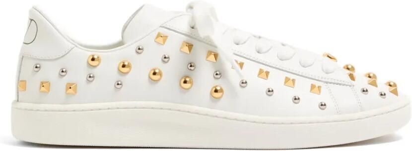 Valentino Garavani Royco sneakers van nappa kalfsleer met studs Wit