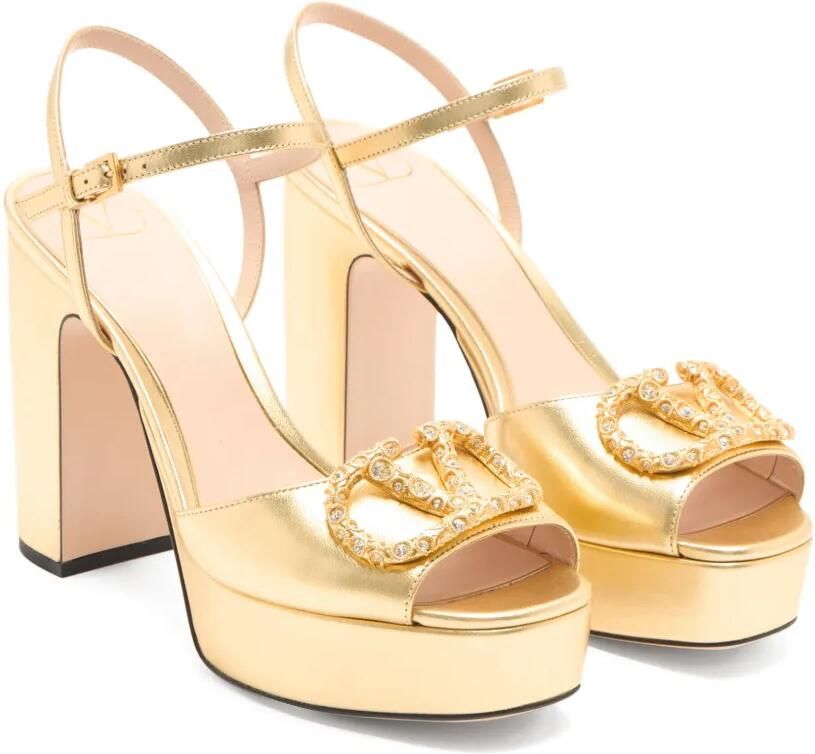 Valentino Garavani Sandalen verfraaid met kristallen Goud - Foto 3