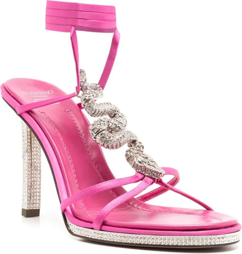 Valentino Garavani Sandalen verfraaid met kristallen Roze - Foto 2