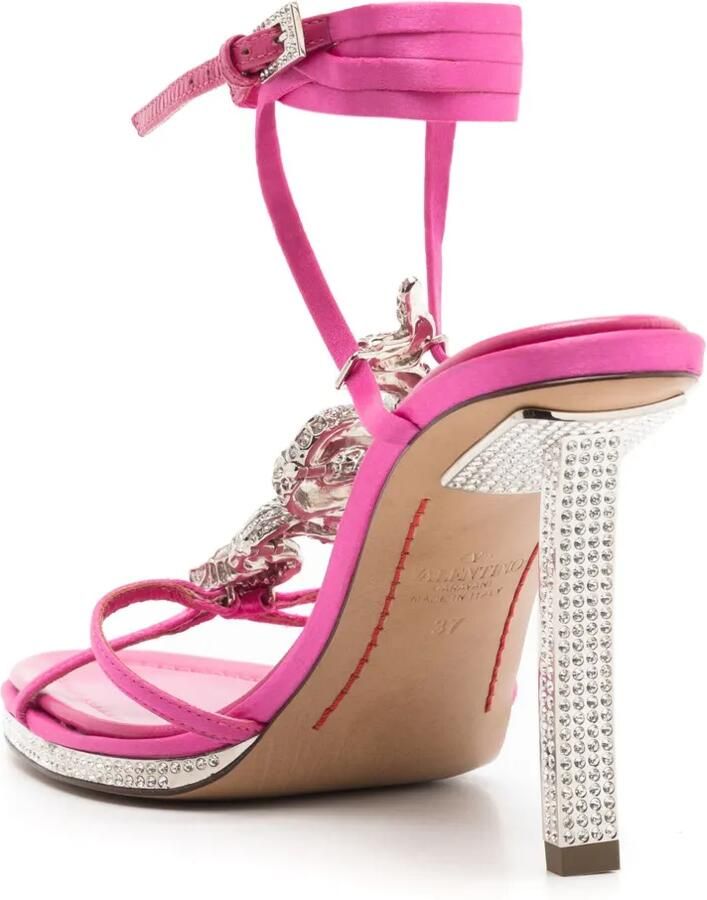 Valentino Garavani Sandalen verfraaid met kristallen Roze - Foto 3