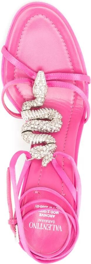 Valentino Garavani Sandalen verfraaid met kristallen Roze - Foto 4