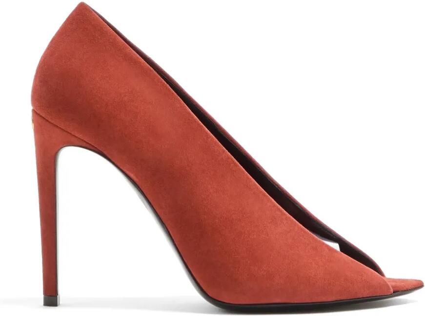 Valentino Garavani Sévélé suède pumps met open neus 105 mm Rood