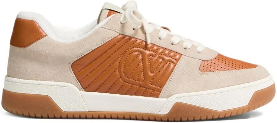 Valentino Garavani Sparry sneakers van leer en nappa met split Beige