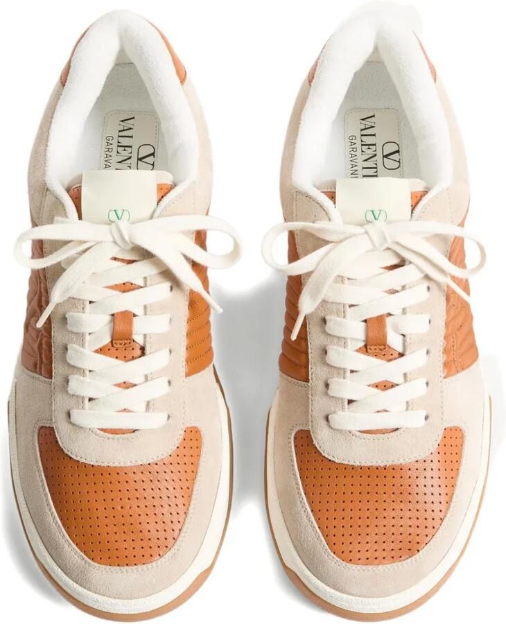 Valentino Garavani Sparry sneakers van leer en nappa met split Beige - Foto 3