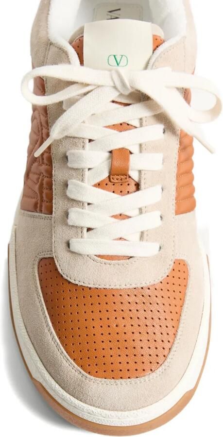 Valentino Garavani Sparry sneakers van leer en nappa met split Beige - Foto 4