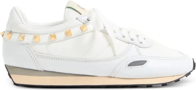 Valentino Garavani Stud Up leren en nylon sneakers Wit