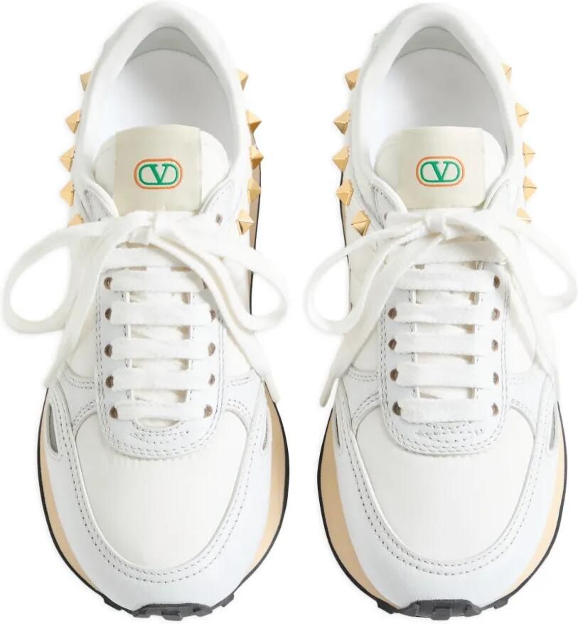 Valentino Garavani Stud Up leren en nylon sneakers Wit - Foto 2