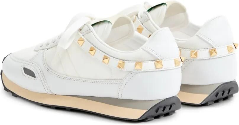 Valentino Garavani Stud Up leren en nylon sneakers Wit - Foto 4