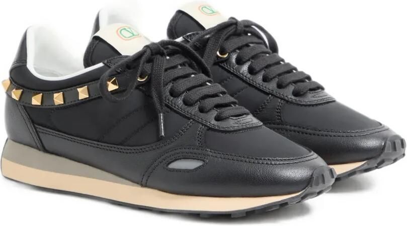 Valentino Garavani Stud Up leren en nylon sneakers Zwart - Foto 4