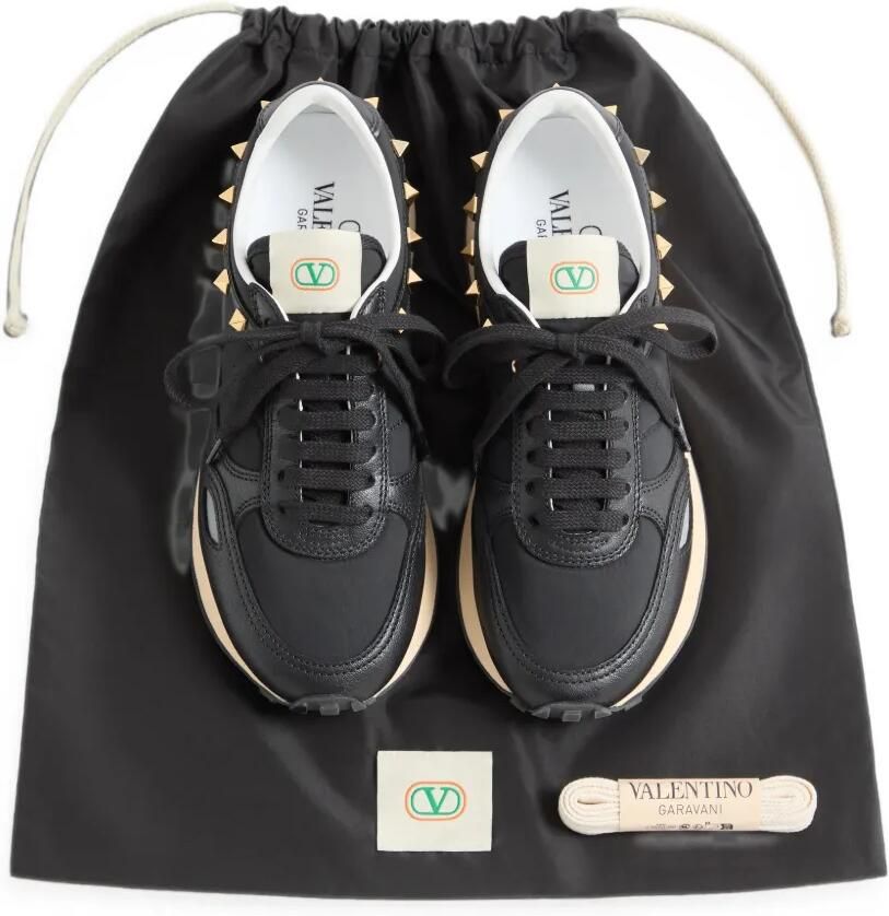 Valentino Garavani Stud Up leren en nylon sneakers Zwart - Foto 3