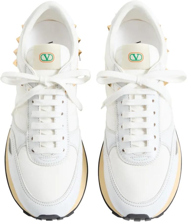 Valentino Garavani Stud Up sneakers van leer en nylon Wit