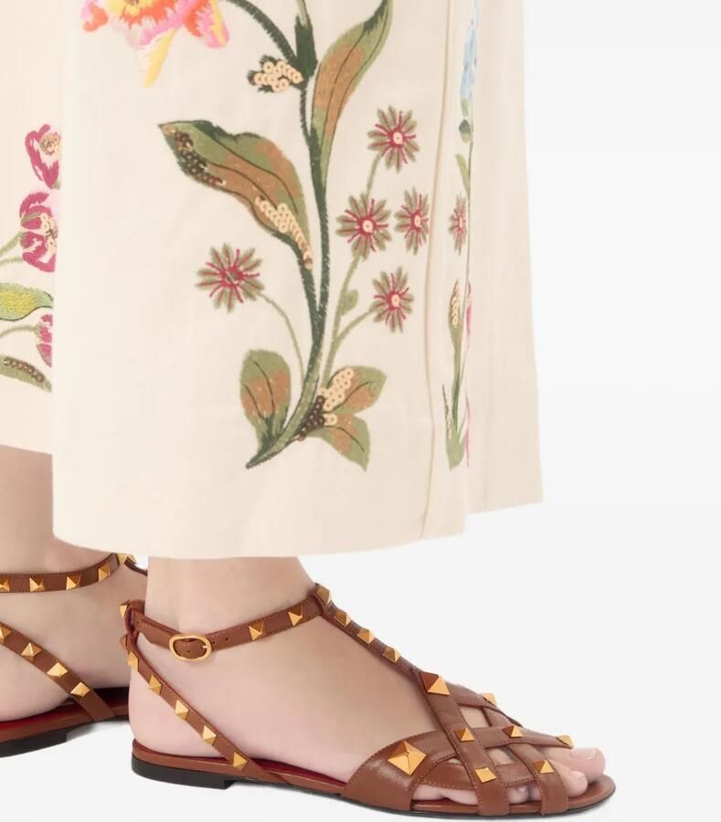 Valentino Garavani Studdy kidskin sandalen Bruin