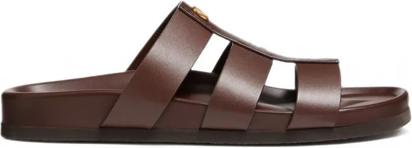 Valentino Garavani Studshield kalfsleren sandalen Bruin