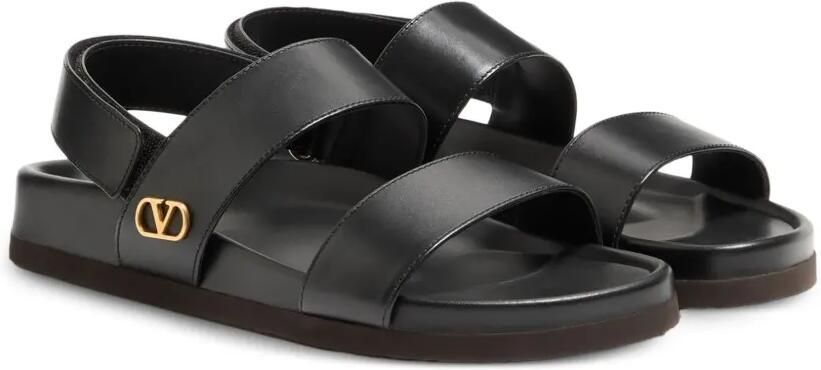 Valentino Garavani Studshield kalfsleren sandalen Zwart