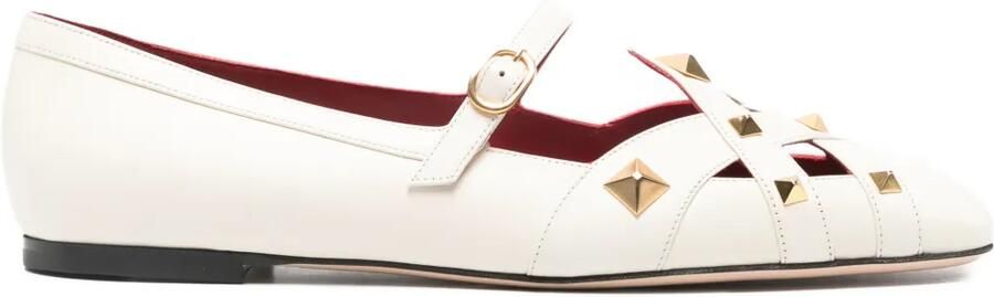 Valentino Garavani Study Rockstud ballerina's Beige