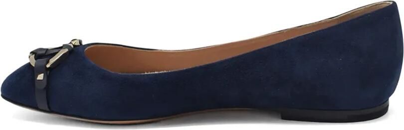 Valentino Garavani Suède ballerina's met logo Blauw - Foto 4
