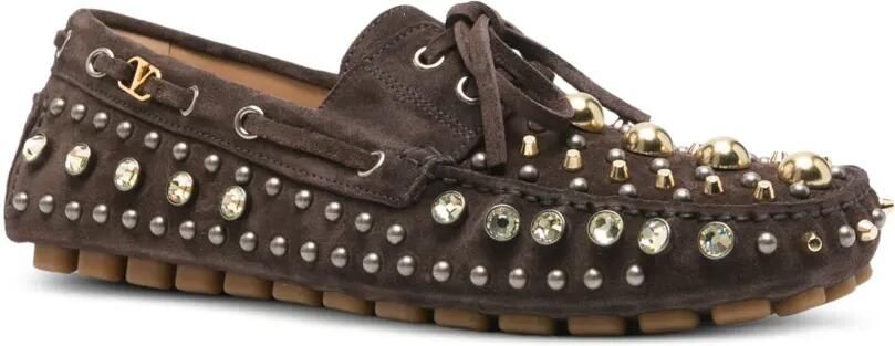 Valentino Garavani Suède bootschoenen met studs Bruin - Foto 4