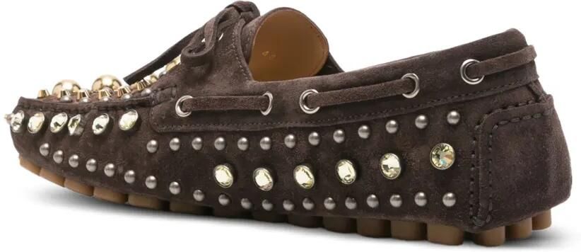 Valentino Garavani Suède bootschoenen met studs Bruin - Foto 3