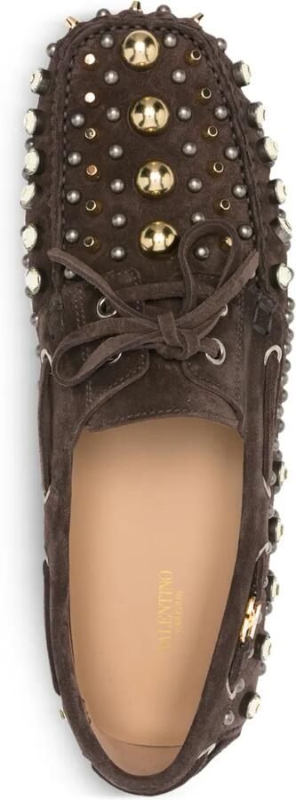 Valentino Garavani Suède bootschoenen met studs Bruin - Foto 2