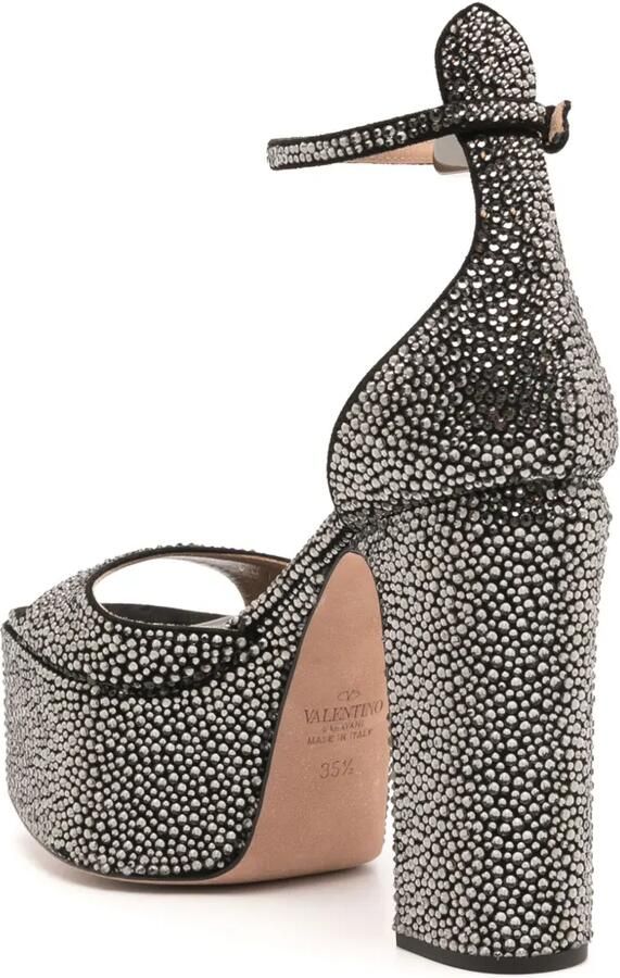 Valentino Garavani Tan-Go sandalen verfraaid met stras Zwart - Foto 3