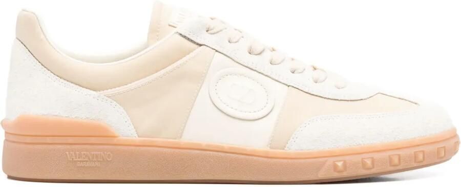 Valentino Garavani Upvillage leren en nylon low-top sneakers Beige