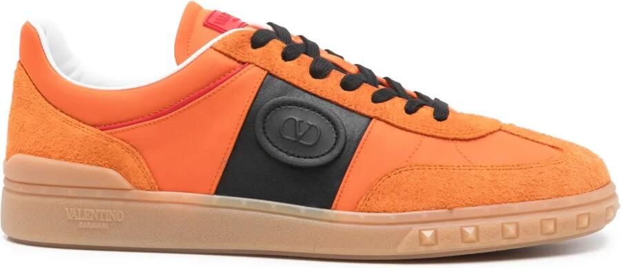 Valentino Garavani Upvillage leren en nylon low-top sneakers Oranje