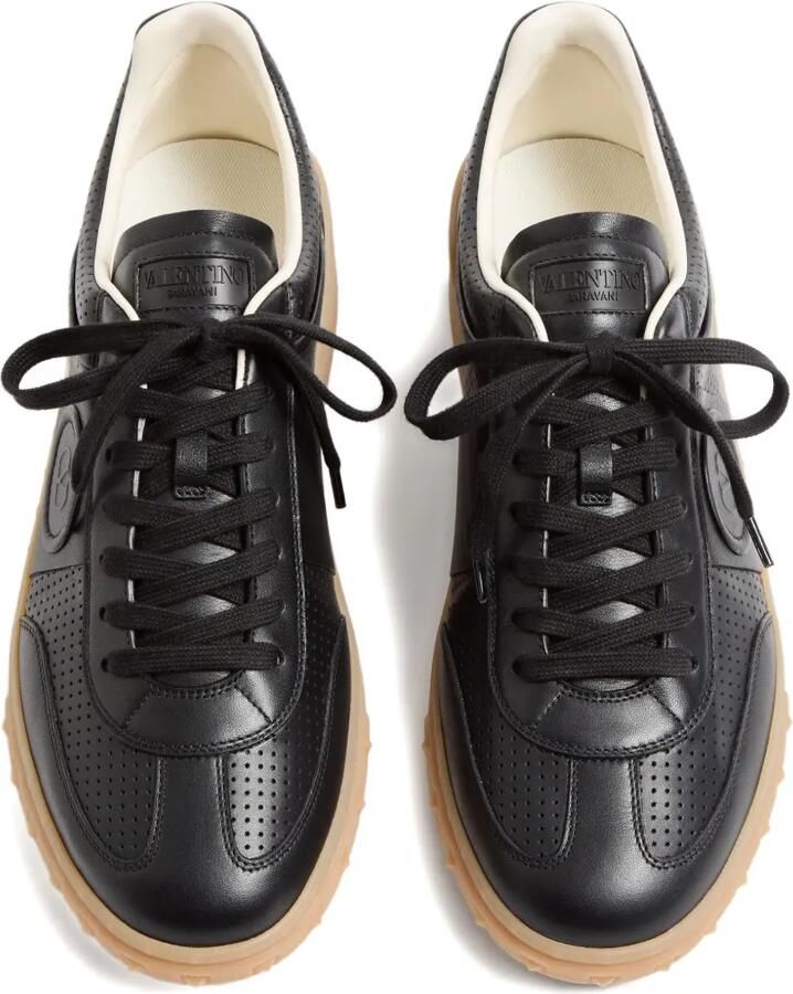 Valentino Garavani Upvillage low-top geperforeerde sneakers van nappa leer Zwart