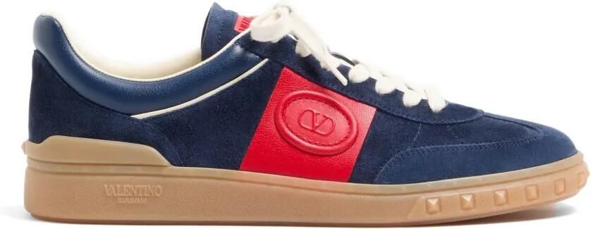 Valentino Garavani Upvillage low-top sneakers van splitleer en kalfsleer Blauw