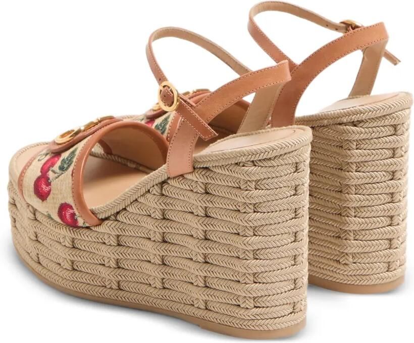 Valentino Garavani v-logo signature sandalen met sleehak Beige - Foto 4