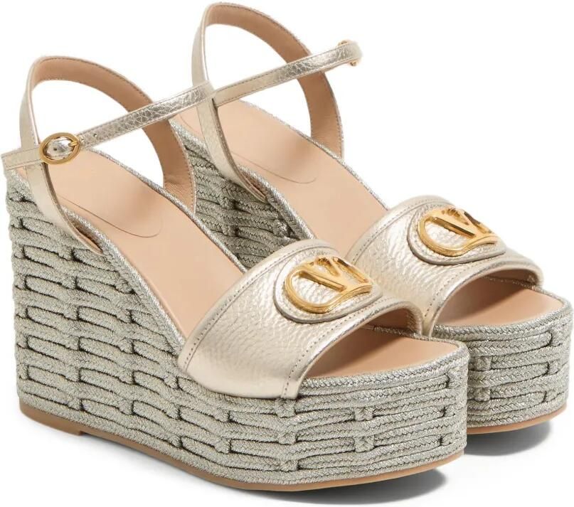 Valentino Garavani v-logo signature sandalen met sleehak Beige - Foto 3